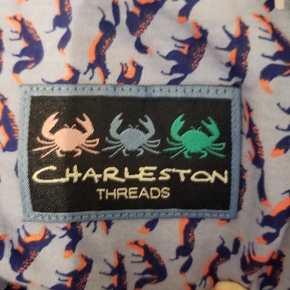 Charleston Threads Cotton All Over Fox Print Preppy Button Down LS Shirt - Picture 7 of 11